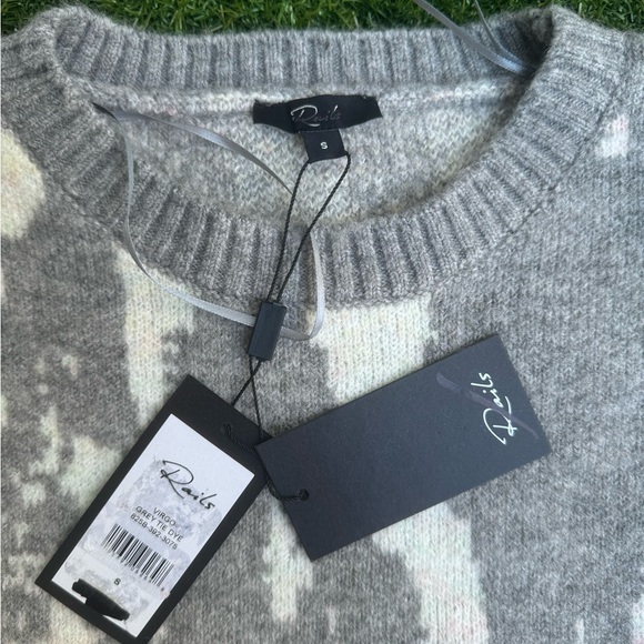 RAILS Virgo Grey Tie Dye Cashmere Pullover Crewneck Sweater size Small S New - Picture 7 of 8